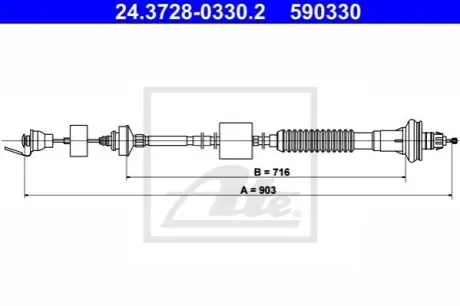Трос, управління зчепленням ATE 24.3728-0330.2