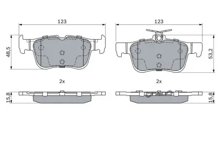 Колодки гальмівні (задні) Ford Mondeo/Galaxy/S-Max 14- BOSCH 0 986 494 888