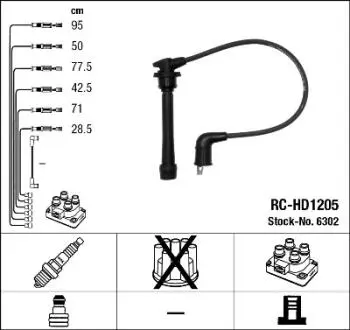 Комплект проводів запалювання NGK 6302