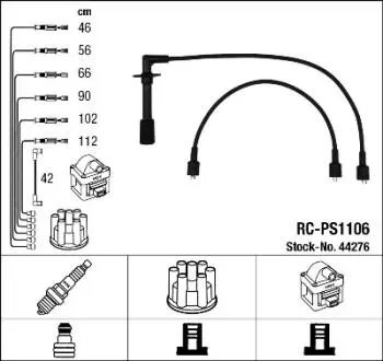 Комплект проводів запалювання NGK 44276