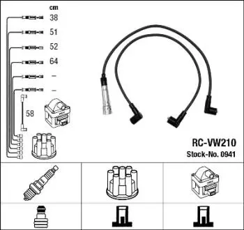Комплект проводів запалювання NGK 44286