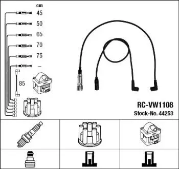 Комплект проводів запалювання NGK 44253