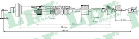 Трос, управление сцеплением LPR C0028C