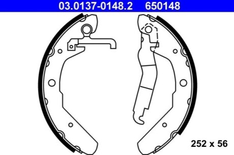 Комплект гальмівних колодок ATE 03.0137-0148.2