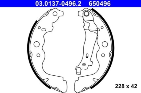 Комплект гальмівних колодок ATE 03.0137-0496.2