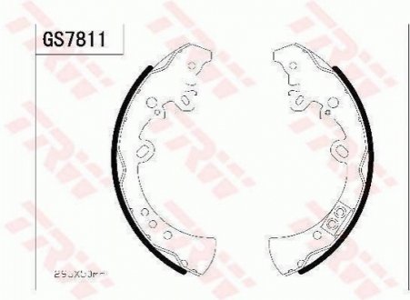 Комплект гальмівних колодок TRW GS7811