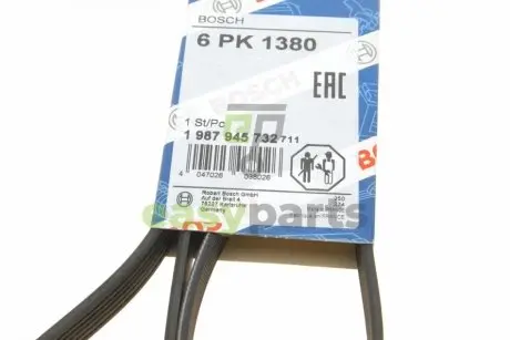 Ремінь генератора Opel Zafira/Astra H 1.9 CDTI 04-15/Chevrolet Aveo 1.4 11- (6PK1380) BOSCH 1 987 945 732