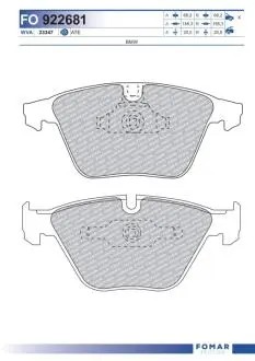 Колодки гальмівні дискові FOMAR FO 922681