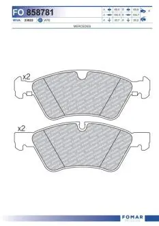 Колодки гальмівні дискові FOMAR FO 858781