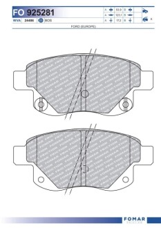 Колодки гальмівні дискові FOMAR FO 925281