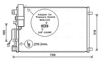 AVA NISSAN Конденсатор кондиціонера QASHQAI 1.5, 2.0 06-13 AVA COOLING DNA5283D