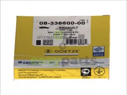 Комплект поршневых колец GOETZE 08-336600-00
