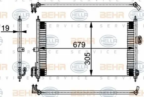 Конденсатор, кондиционер HELLA 8FC 351 038-581