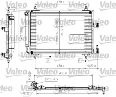 Конденсатор, Кондиціонер Valeo 817465 (фото 1)