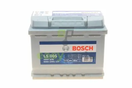 Акумуляторна батарея 60Ah/560A (242x175x190/+R/B13) Водний транспорт/Кемпінг/Гольф-кар BOSCH 0 092 L50 050 (фото 1)