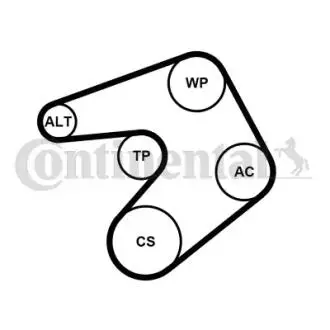 Фото комплект ремня pk / conti/ Contitech 6PK1205K1 КОМПЛЕКТ РЕМНЯ PK / CONTI/ Contitech 6PK1205K1