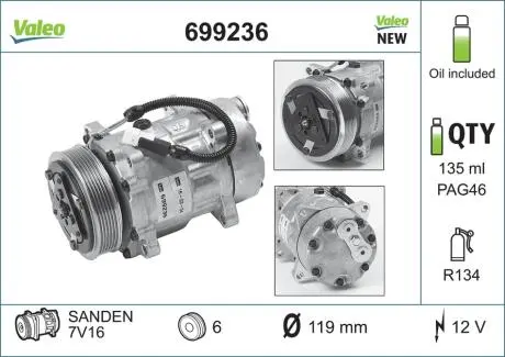 Компрессор, кондиционер Valeo 699236