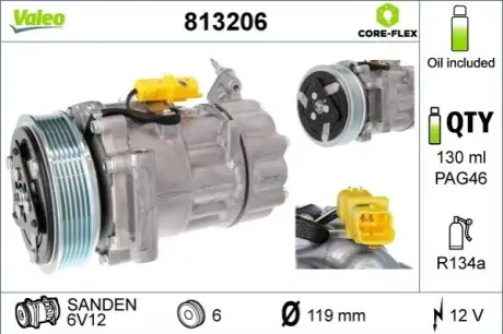 Компресор, Кондиціонер Valeo 813206