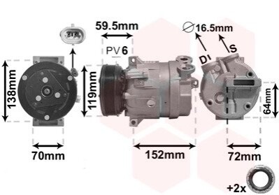 Компрессор, кондиционер Van Wezel 3700K279