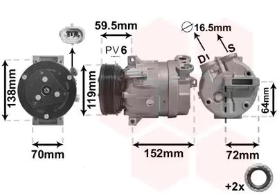Компрессор, кондиционер Van Wezel 3700K279
