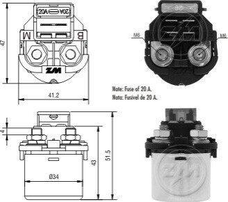 Реле втягуюче стартера ZM ZM102