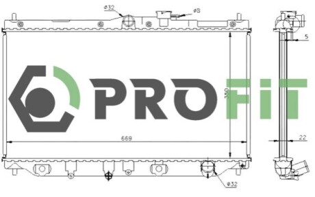 Радіатор охолоджування PROFIT 1740-0201 (фото 1)