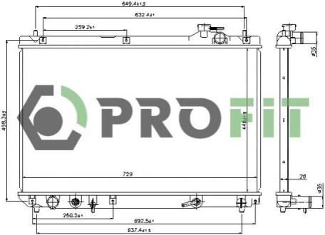 Радіатор охолоджування PROFIT 1740-0424 (фото 1)