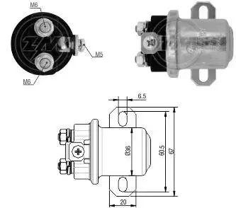 Реле втягивающее стартера ZM ZM407