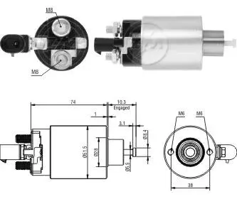 Реле втягивающее стартера ZM ZM5695