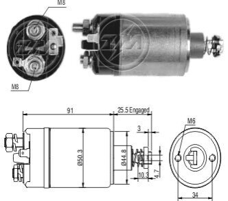 Реле втягивающее стартера ZM ZM626