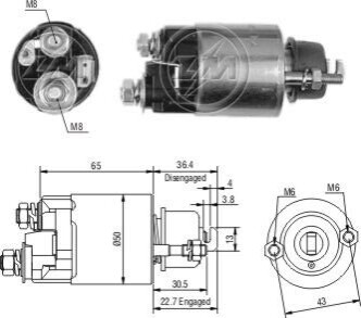 Реле втягивающее стартера ZM ZM703