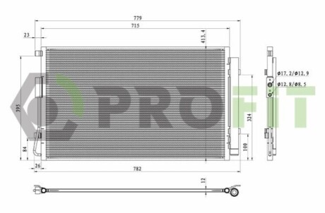 Конденсер кондиціонера PROFIT 1770-0148