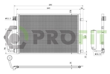 Конденсер кондиціонера PROFIT 1770-0287