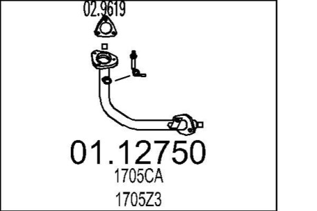 Труба вихлопного газу MTS 01.12750