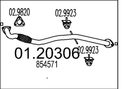 Труба выхлопного газа MTS 01.20306