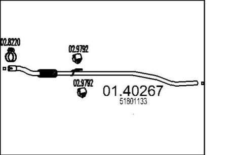 Труба вихлопного газу MTS 01.40267