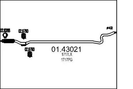 Труба выхлопного газа MTS 01.43021
