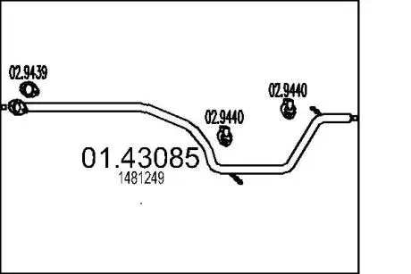 Труба вихлопного газу MTS 01.43085
