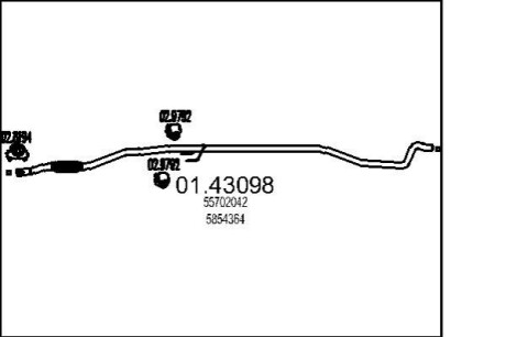 Труба выхлопного газа MTS 01.43098