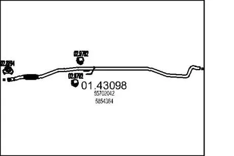 Труба выхлопного газа MTS 01.43098