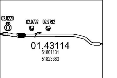 Труба вихлопного газу MTS 01.43114