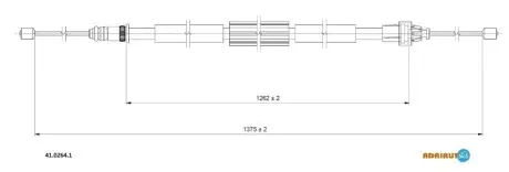 Фото трос ручного гальма ADRIAUTO 4102641 Трос ручного гальма ADRIAUTO 4102641