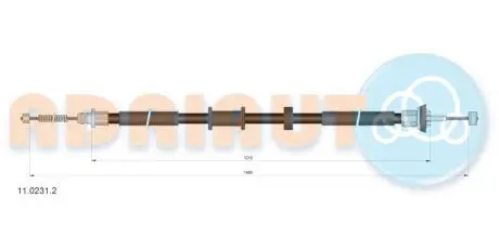 Трос ручного тормоза ADRIAUTO 1102312 (фото 1)