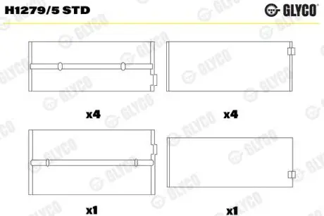 Підшипник коленвала Glyco H1279/5 STD