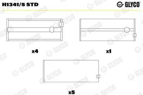 Подшипник коленвала Glyco H1341/5 STD