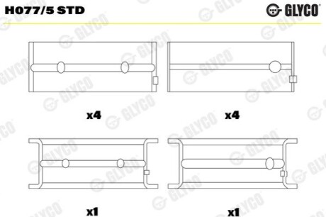 Подшипник коленвала Glyco H077/5 STD