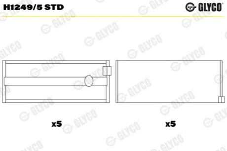 Підшипник коленвала Glyco H1249/5 STD