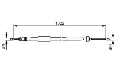 Трос ручника (задній) (L) Renault Clio III 05-14 (L=1322/1210mm) BOSCH 1 987 482 385