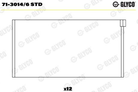 Шатунний підшипник Glyco 71-3014/6 STD