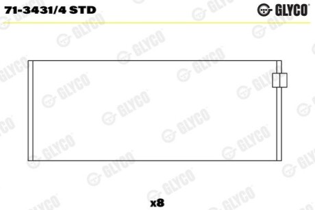 Шатунный подшипник Glyco 71-3431/4 STD